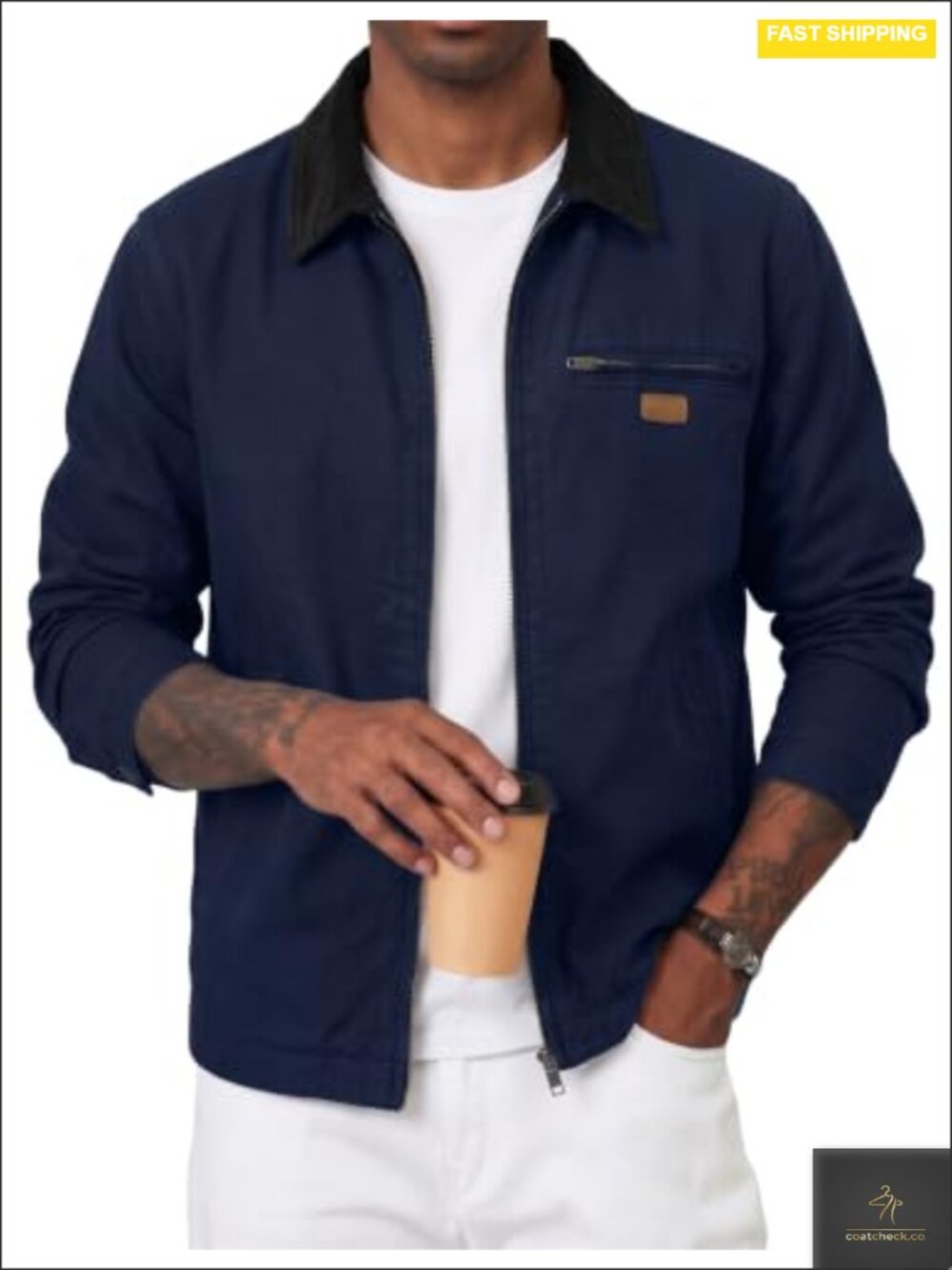 Men's Cotton Canvas Quilted Lined Work Jacket